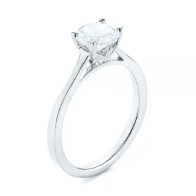 Four Prong Floral Solitaire Diamond Engagement Ring [Setting Only] - EC032