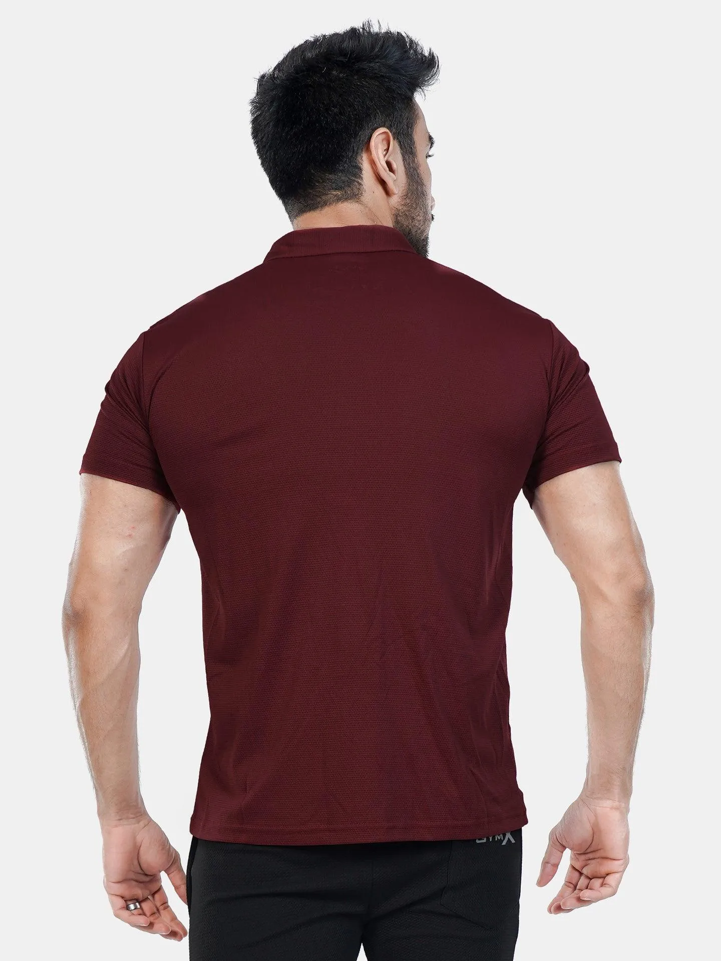 GymX Tech Polo Tee: Stark Maroon