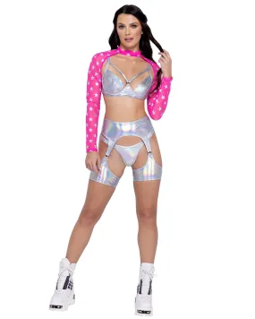 Hologram Garter Belt with Attached Leg Wrap