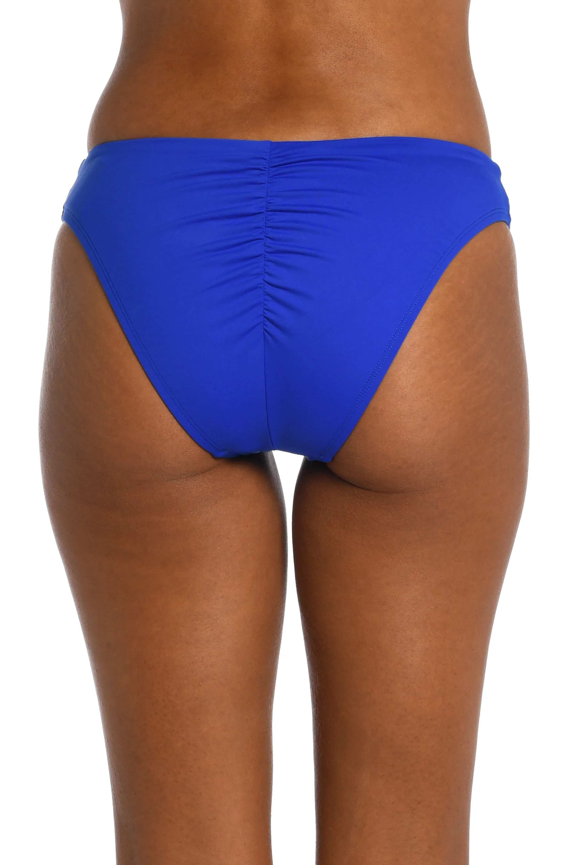 Island Goddess Scoop Front Ruched Back Bottom - Sapphire