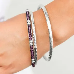 Just Say Glam Purple Set of Bangle Bracelets