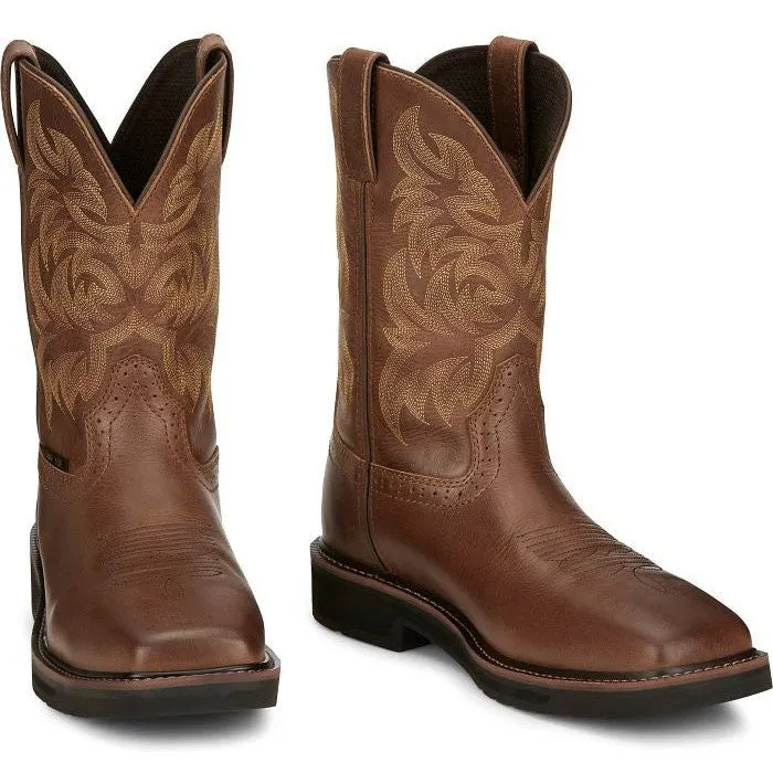 Justin Men's Handler 11 CT Western Work Boot -Brown- SE4824