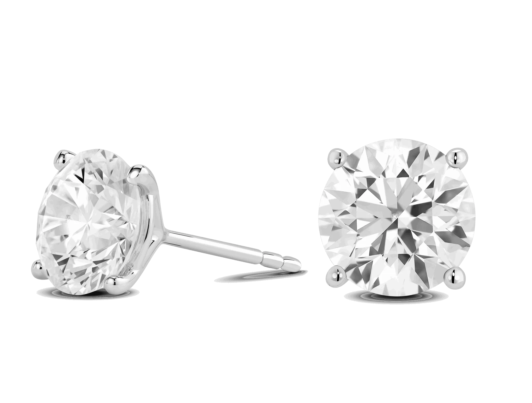 Lab-Grown Diamond 4ct. tw. Round Brilliant Solitaire Studs | White