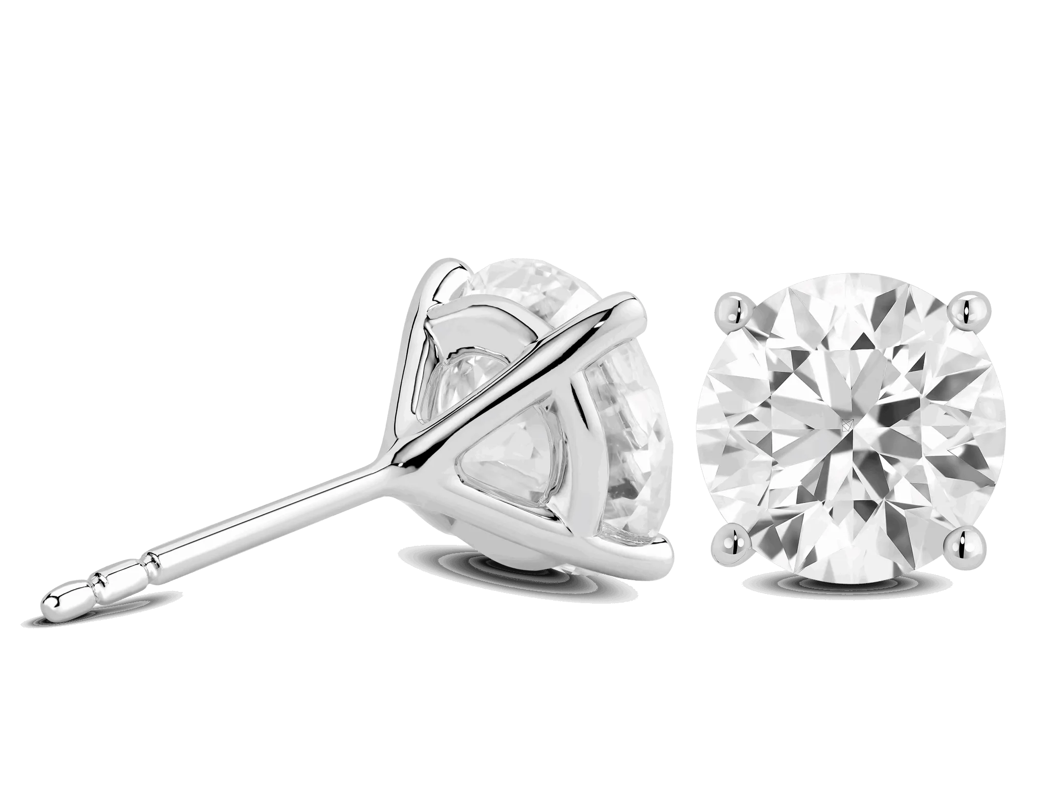 Lab-Grown Diamond 4ct. tw. Round Brilliant Solitaire Studs | White