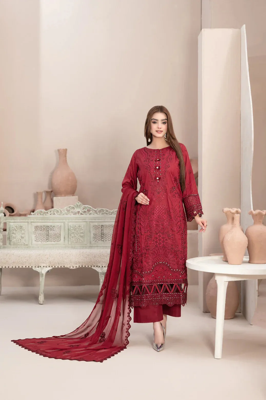 LEMA BY TAWAKKAL 3 Piece Un Stitched Suit - D-2171