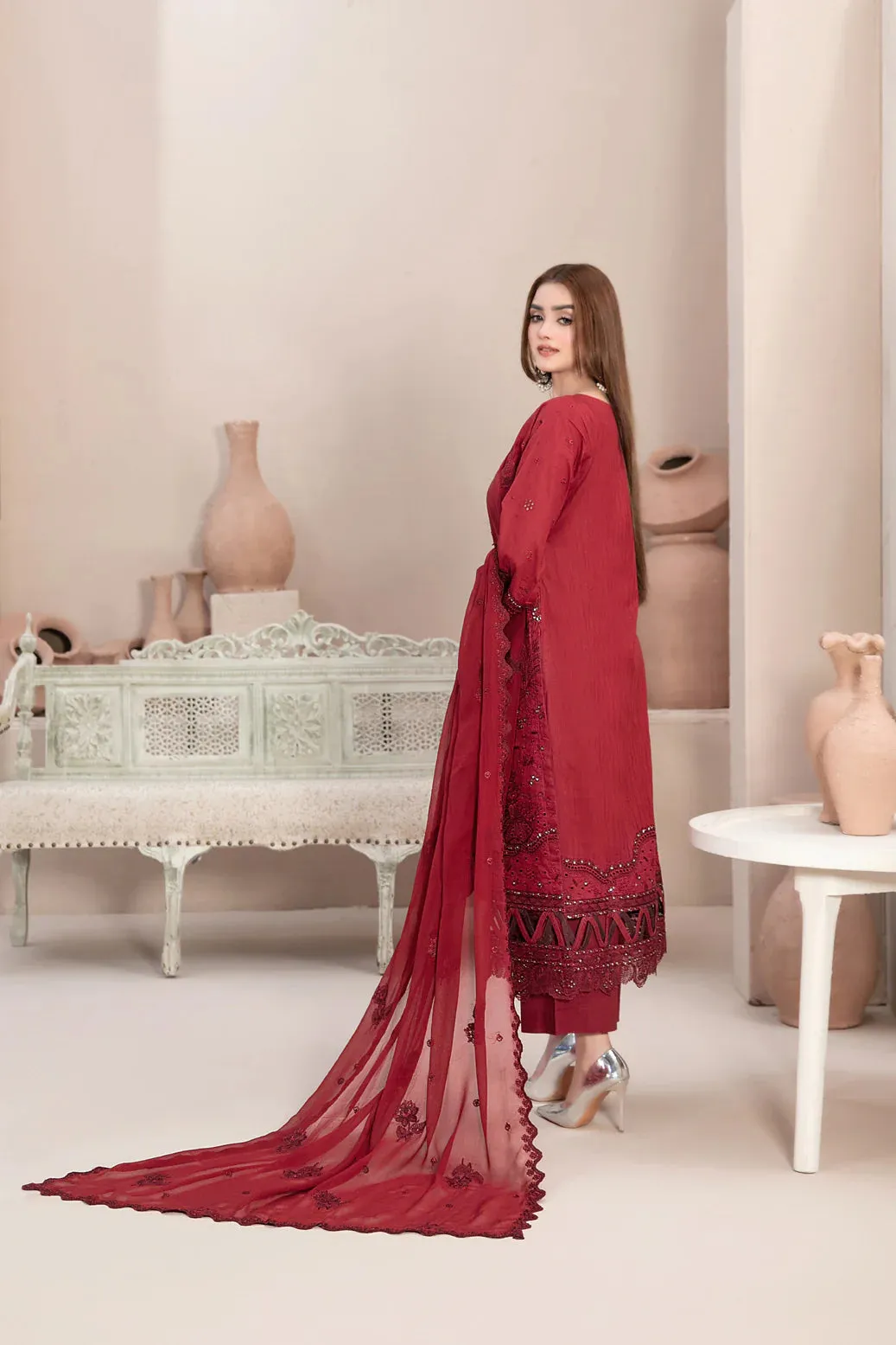 LEMA BY TAWAKKAL 3 Piece Un Stitched Suit - D-2171