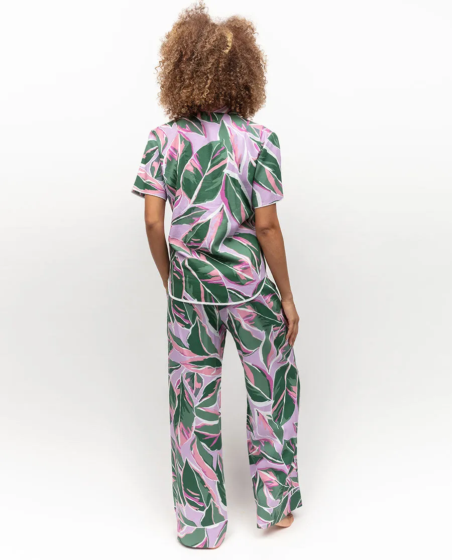 Lexi Leaf Print Wide Leg Pyjama Set