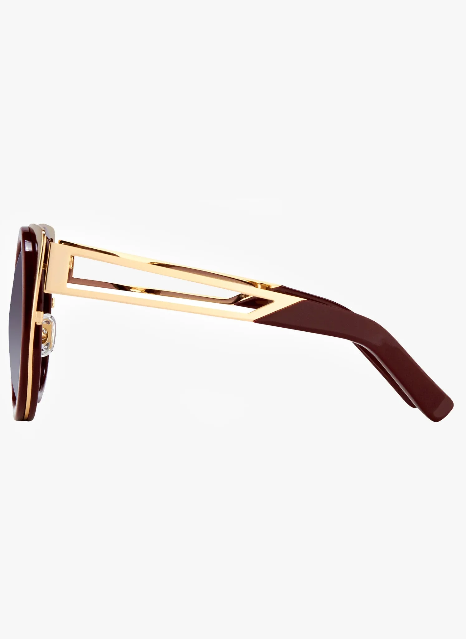 Linda Farrow X Erdem Cat Eye Maroon Sunglasses