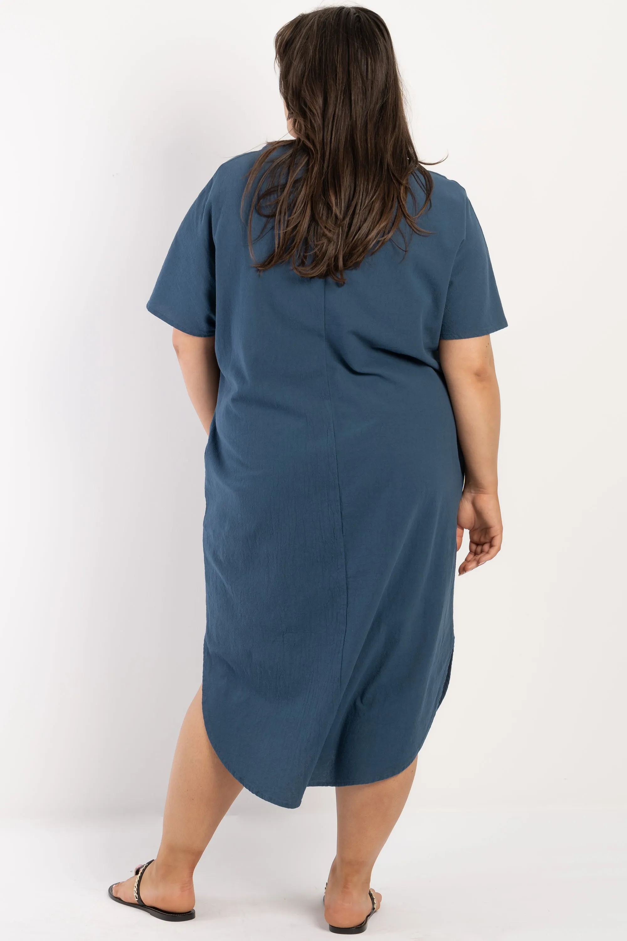 Love To Love You Linen Dress -Teal