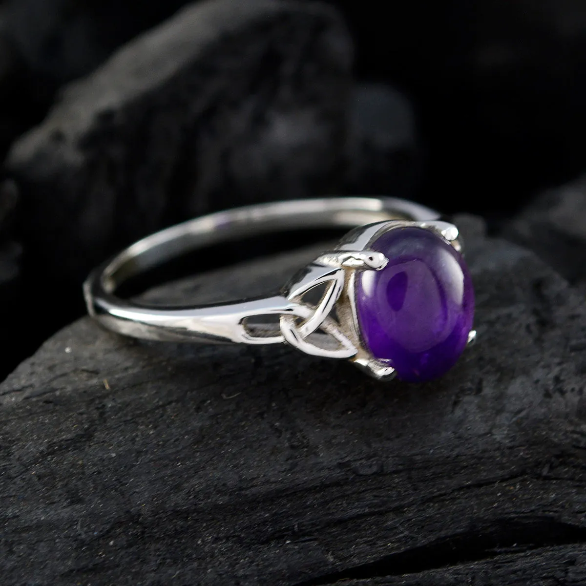 Lovesome Gems Amethyst Silver Ring Best Friend Jewelry For Adults