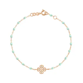 Lucky Clover Classic Gigi Jade diamond Bracelet, Rose Gold, 6.7"