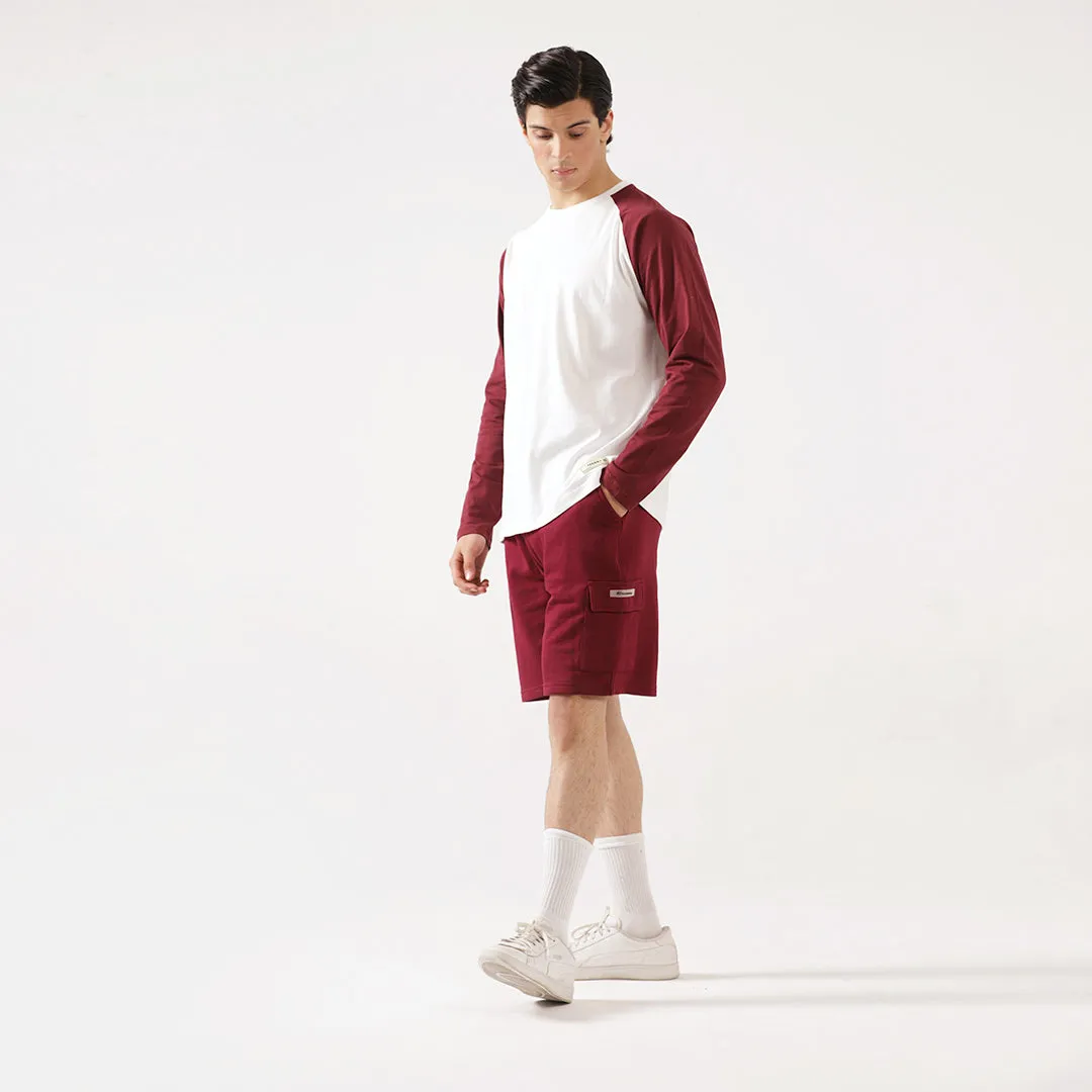 Maroon Cargo Relax Fit Shorts