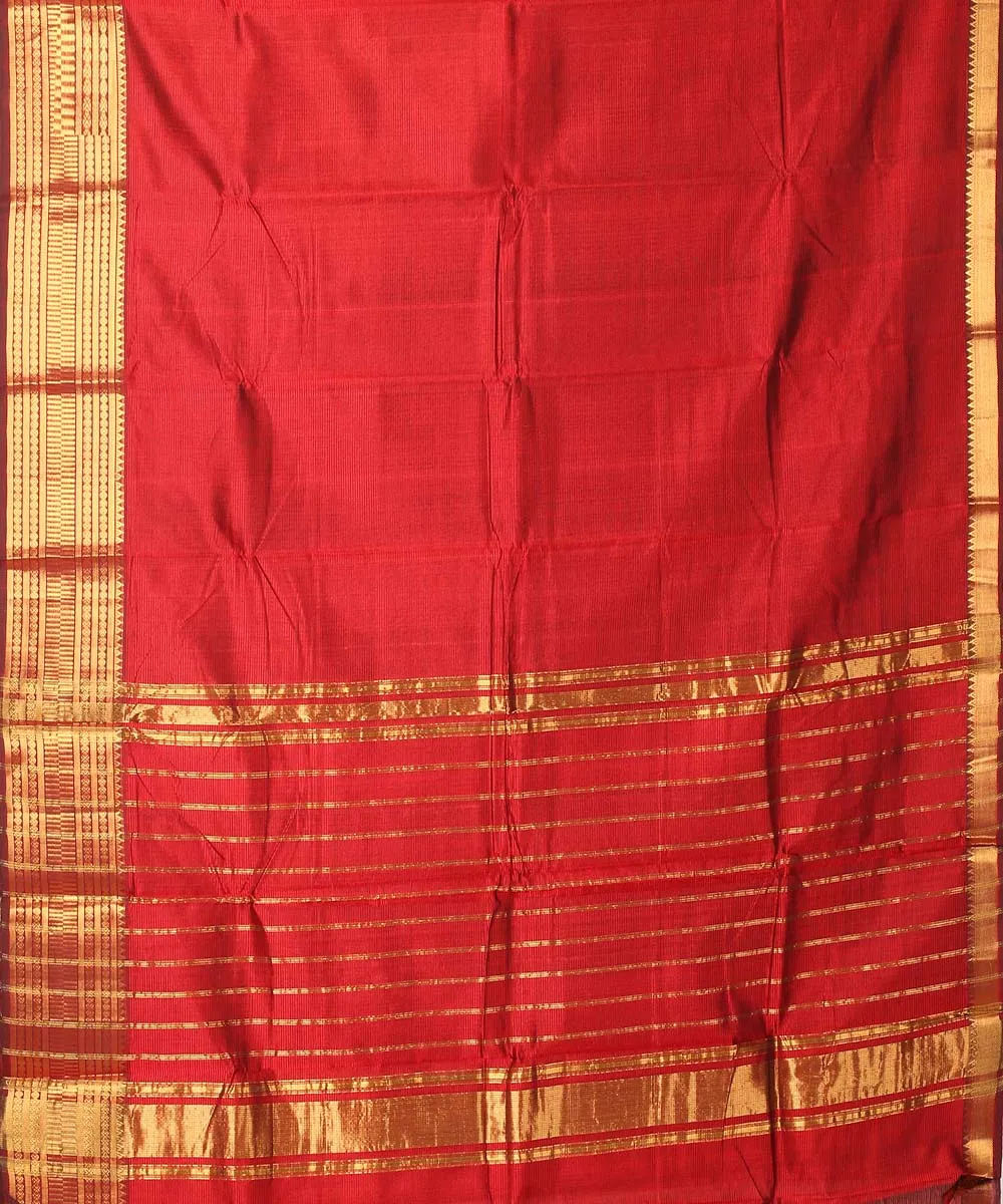 Maroon handwoven mangalagiri cotton silk saree