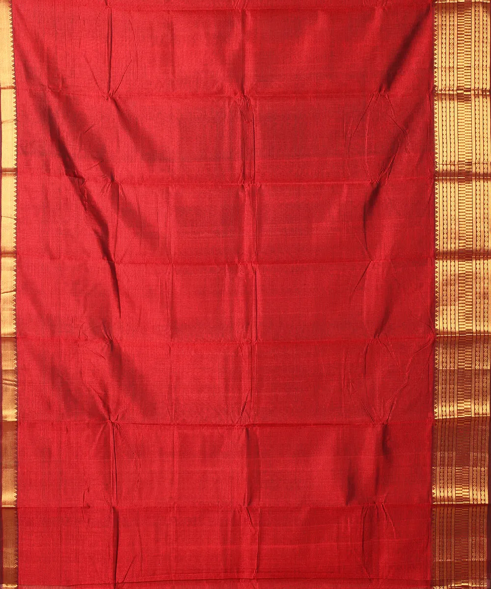 Maroon handwoven mangalagiri cotton silk saree