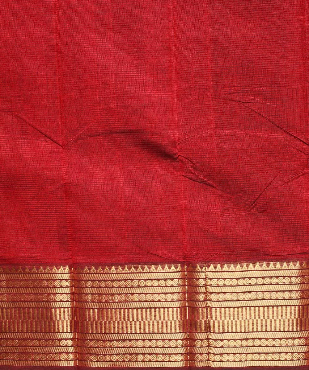 Maroon handwoven mangalagiri cotton silk saree