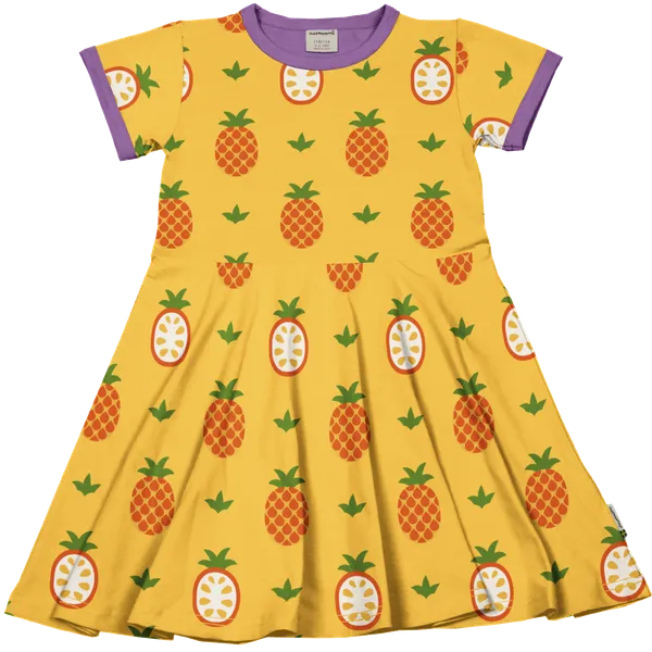 Maxomorra Pineapple Organic Cotton Short Sleeved Circle Dress