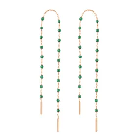 Mini Gigi Emerald earrings, Rose Gold