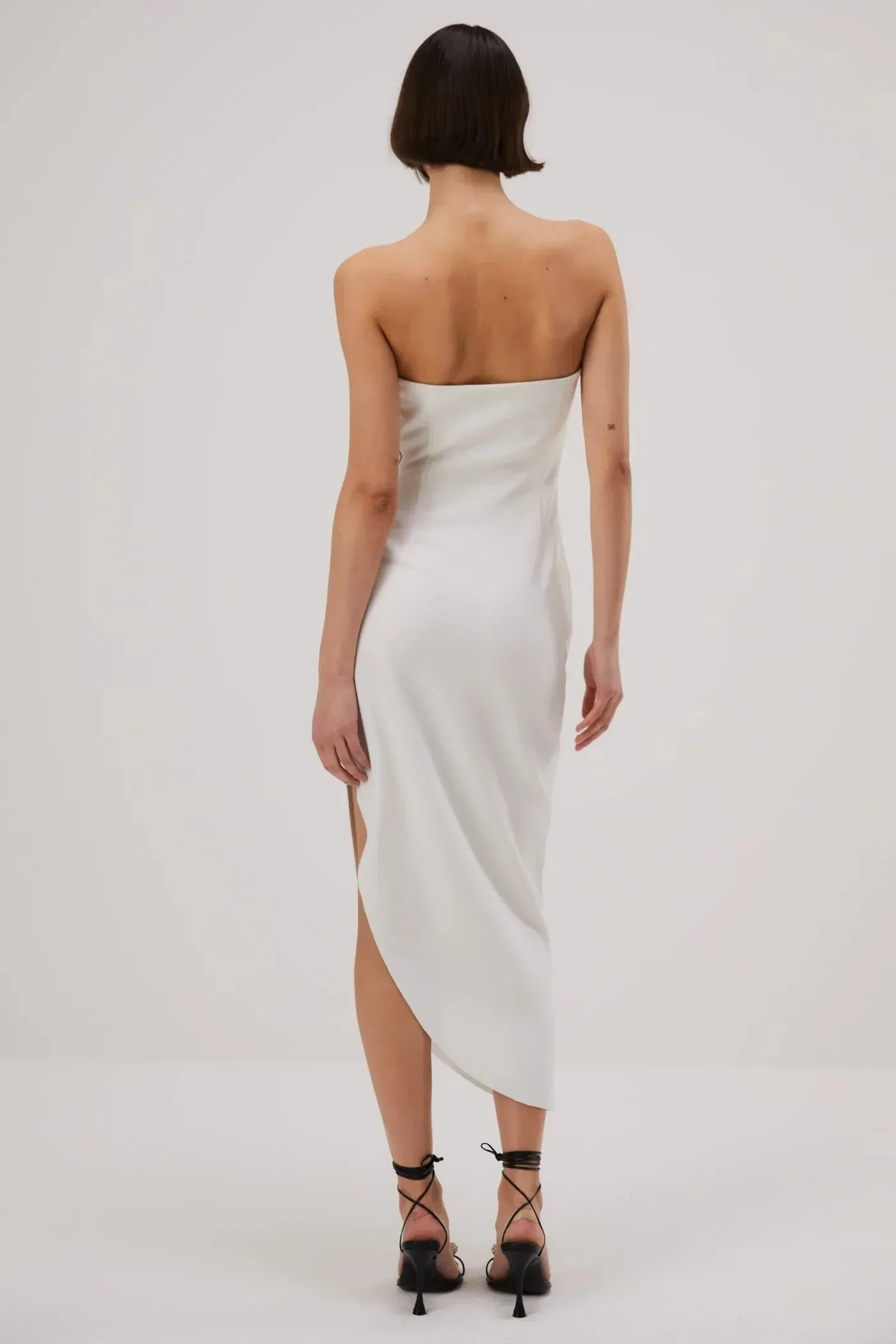 Misha Audrina Bonded Crepe Midi Dress - Ivory