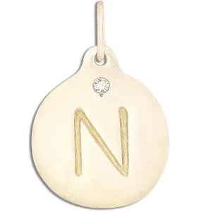 N Alphabet Charm With Diamond