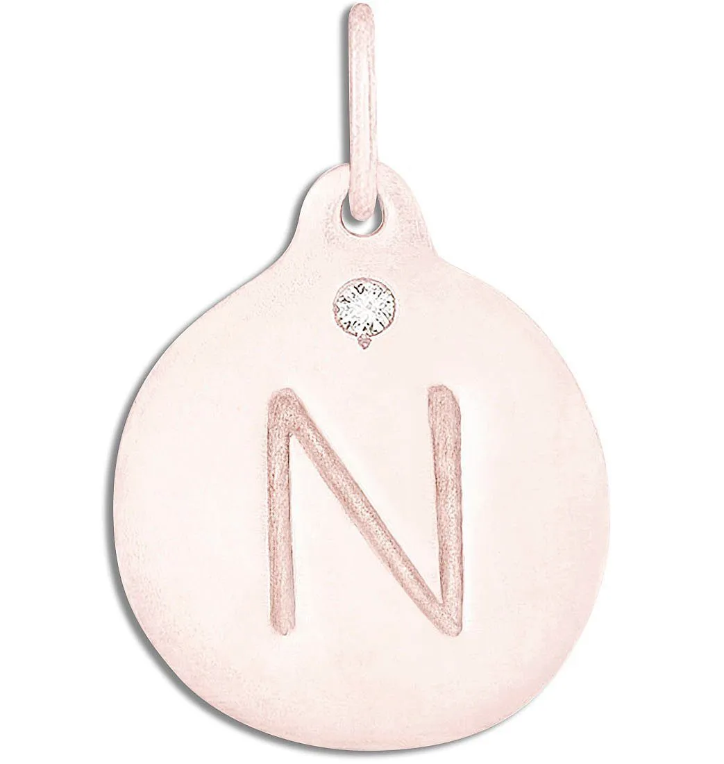 N Alphabet Charm With Diamond