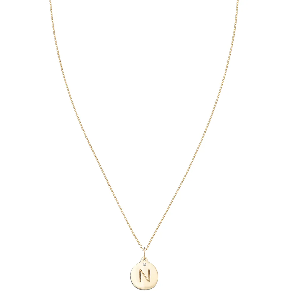 N Alphabet Charm With Diamond