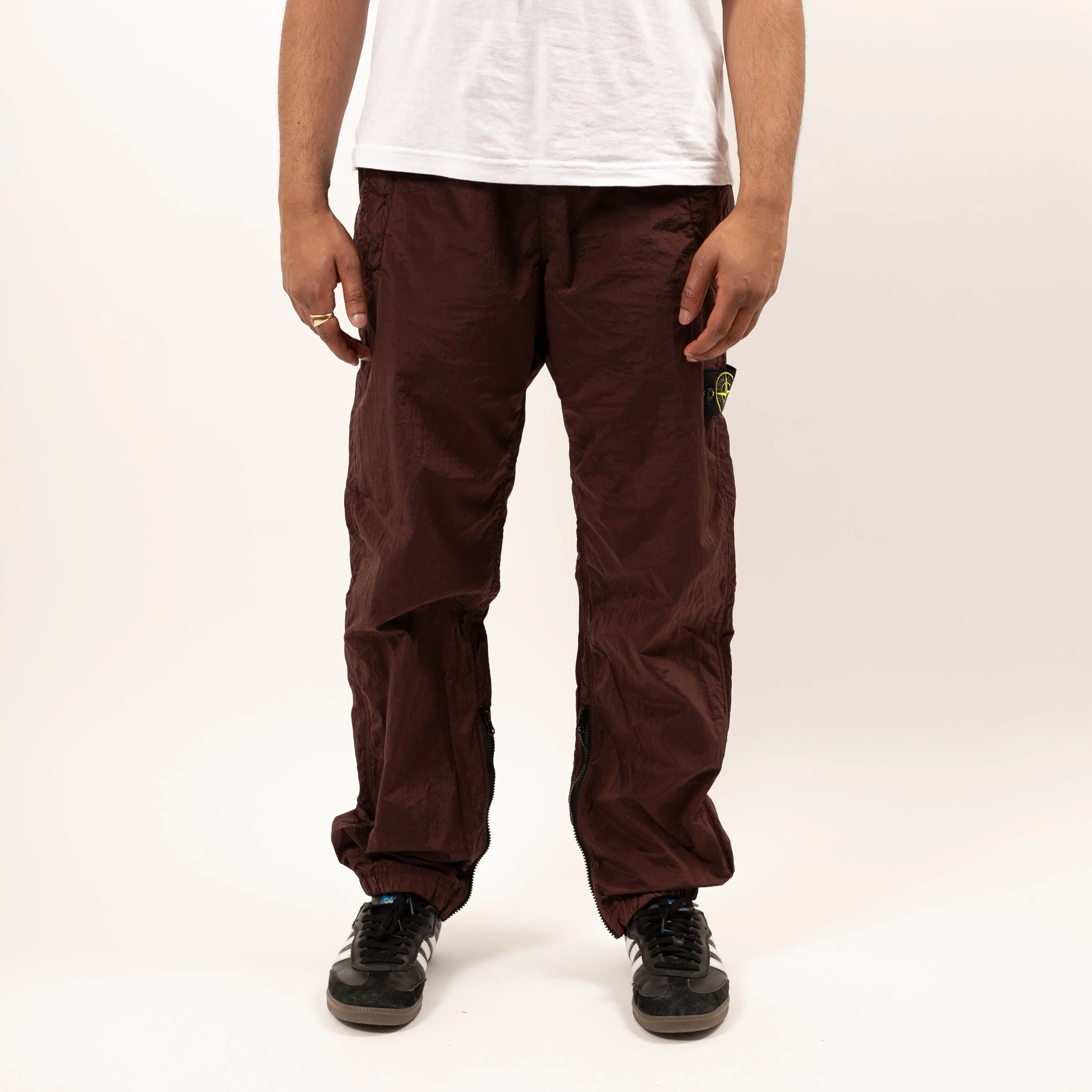 PANTS SIDE ZIPS NYLON MAROON 7779