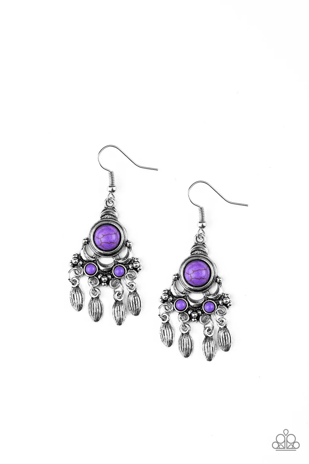 Paparazzi No Place Like HOMESTEAD Purple Earrings