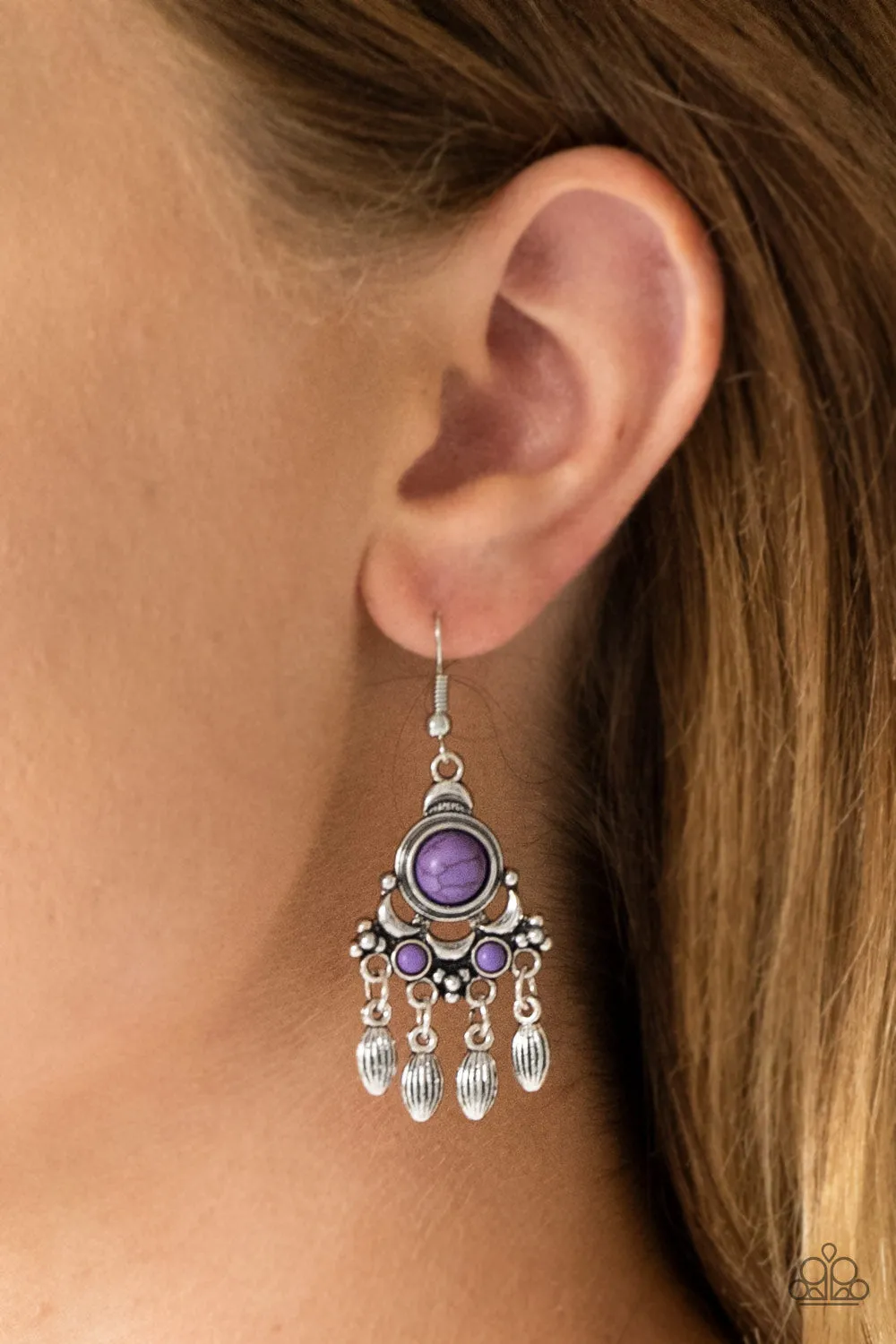 Paparazzi No Place Like HOMESTEAD Purple Earrings