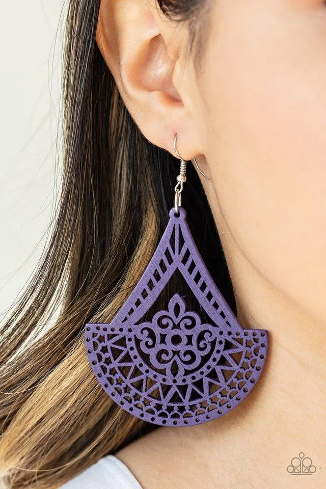 Paparazzi Tiki Sunrise - Purple Earrings