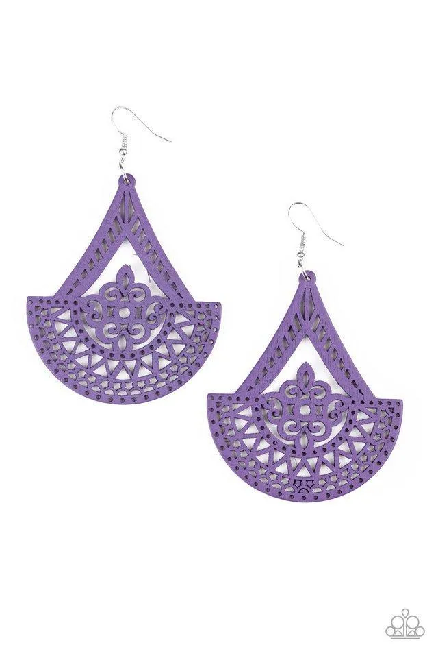 Paparazzi Tiki Sunrise - Purple Earrings