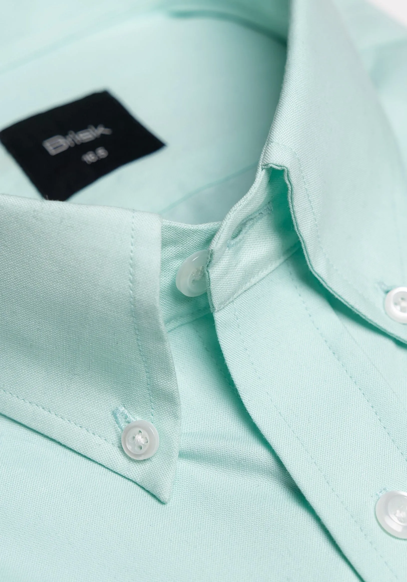 Pastel Seafoam Green Crisp Pinpoint Shirt