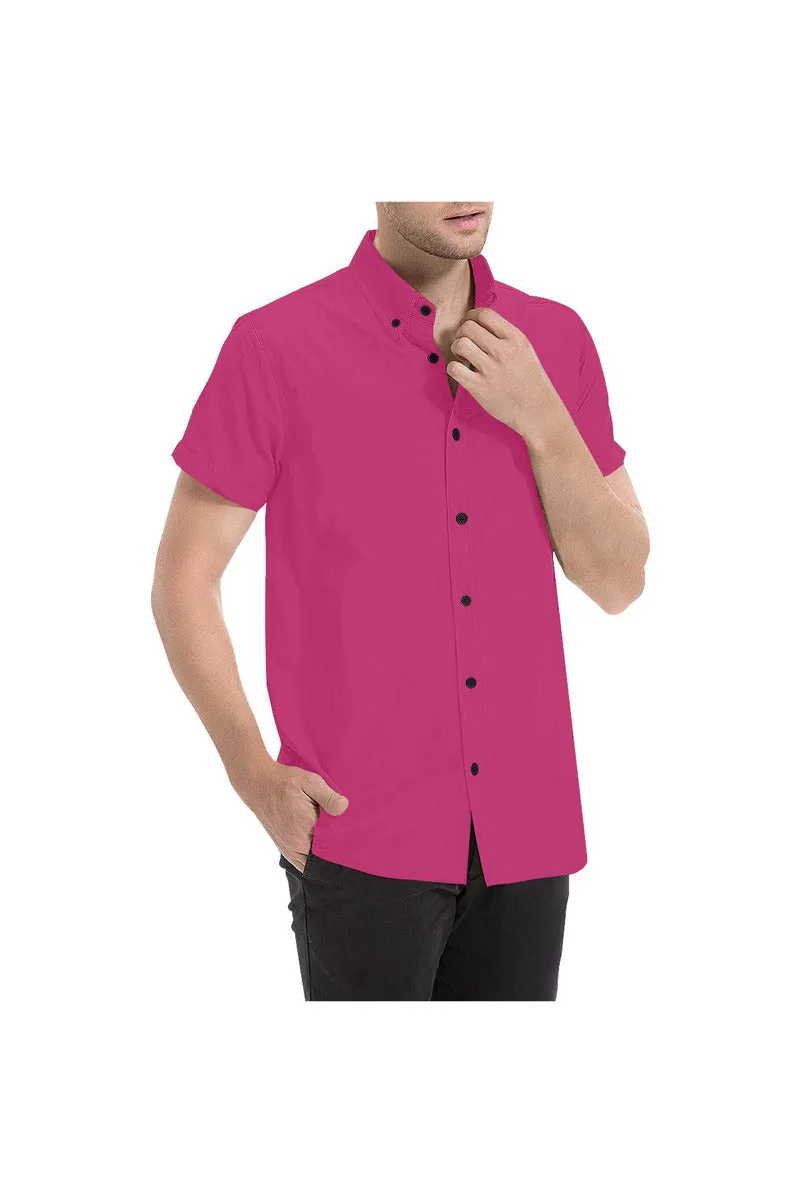 Peacock Pink Men's All Over Print Short Sleeve Shirt/Large Size (Model T53)