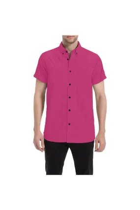 Peacock Pink Men's All Over Print Short Sleeve Shirt/Large Size (Model T53)