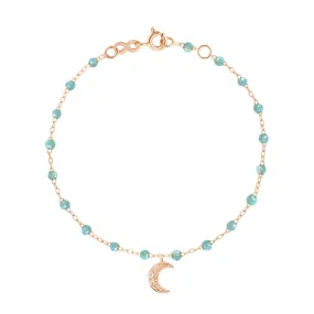 Petite Moon Classic Gigi Aqua diamond bracelet, Rose Gold, 6.7"