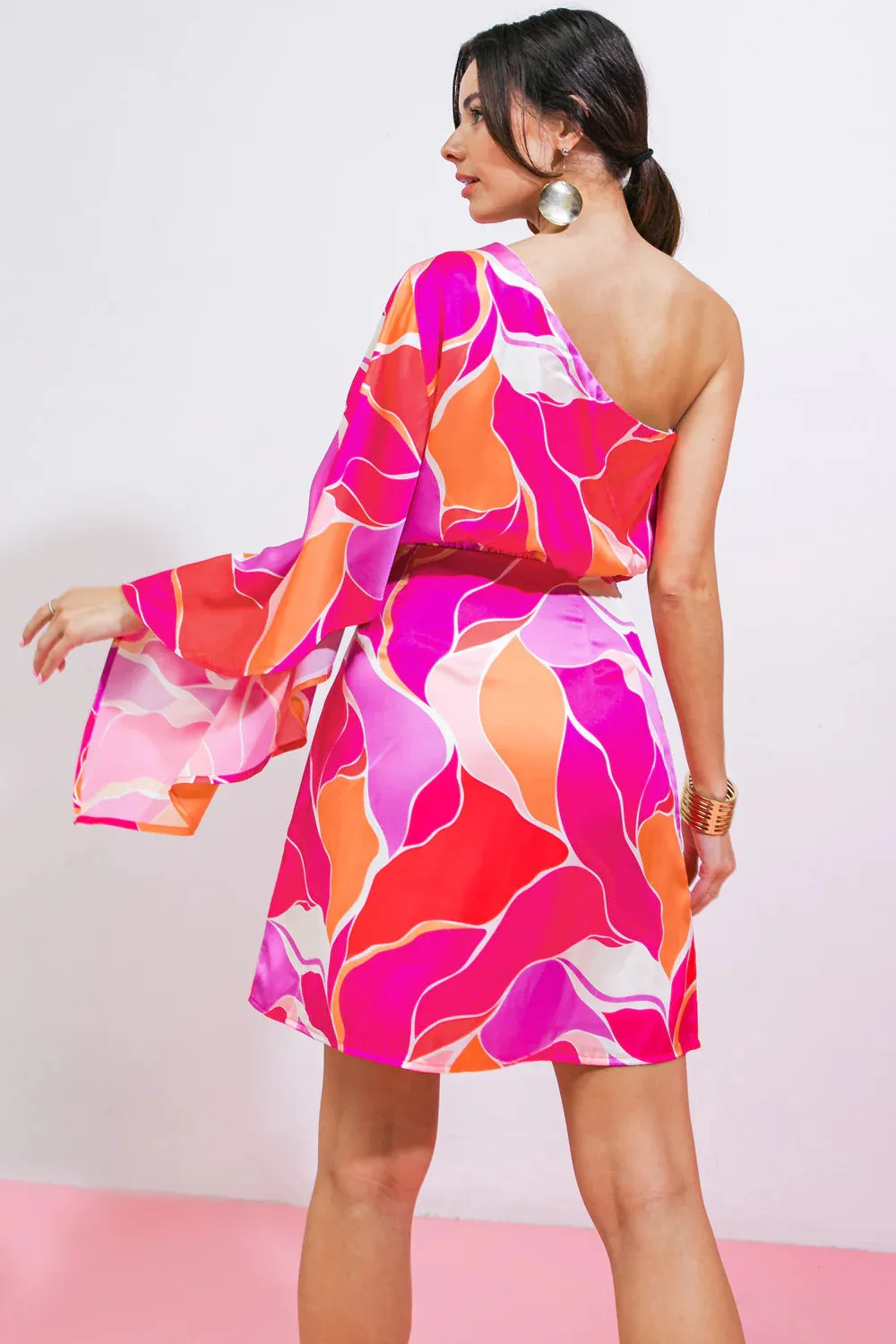 Printed Satin Dress