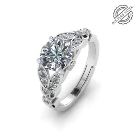 Pure 925 Sterling Silver Antique Austrian Engagement Ring for Girls