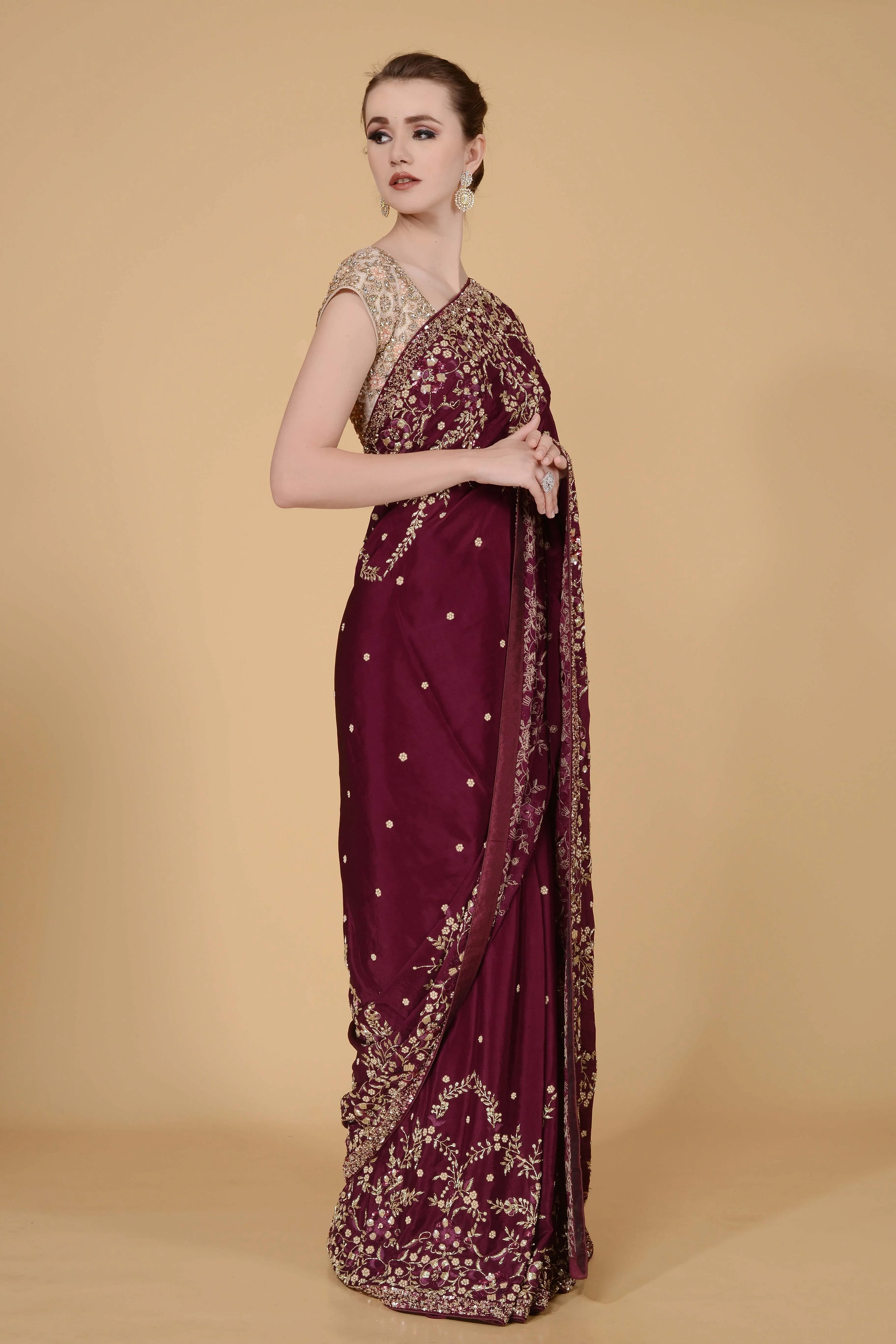 Purplish Pink Saree