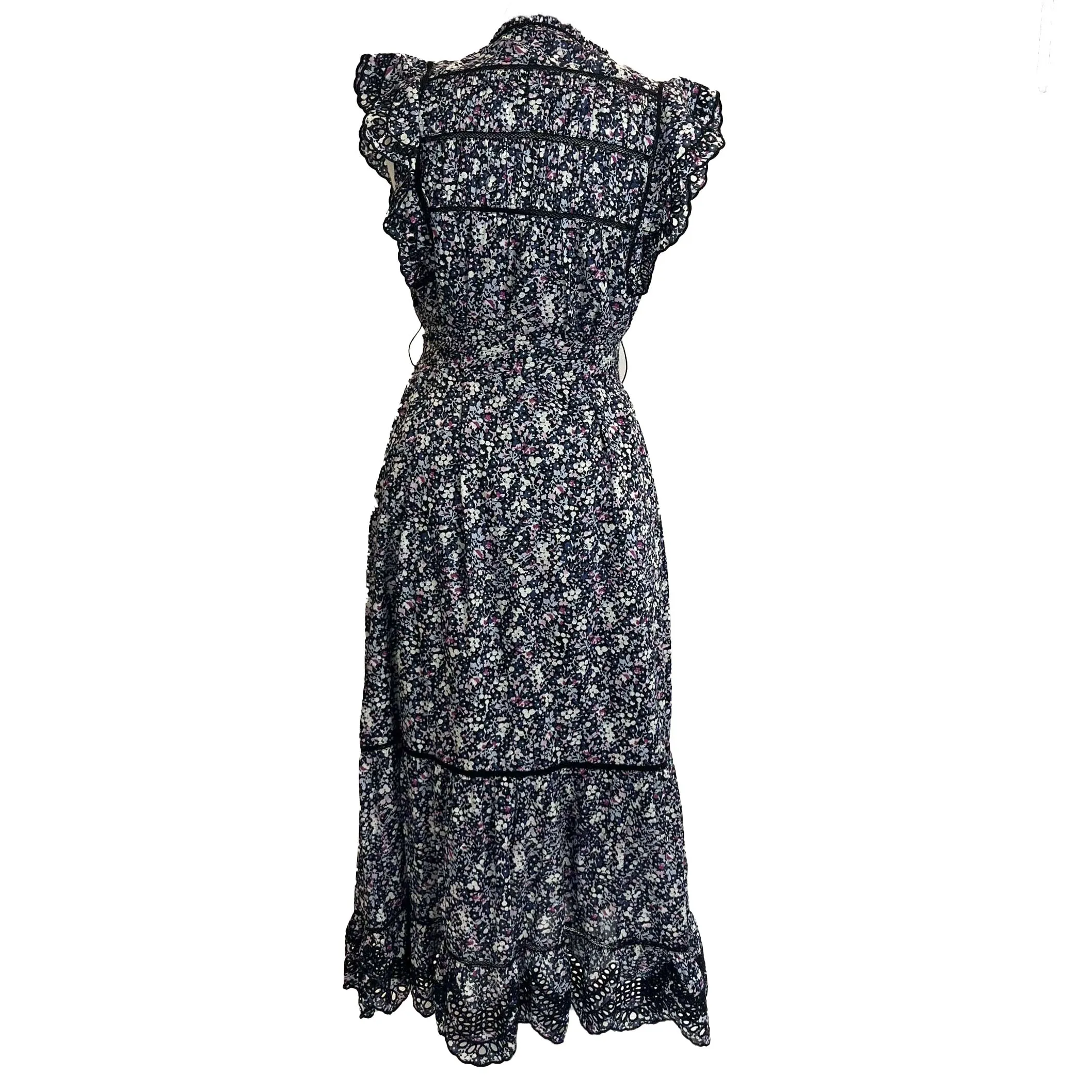 Rails Brand New Black Floral Cotton Maxi Dress XS