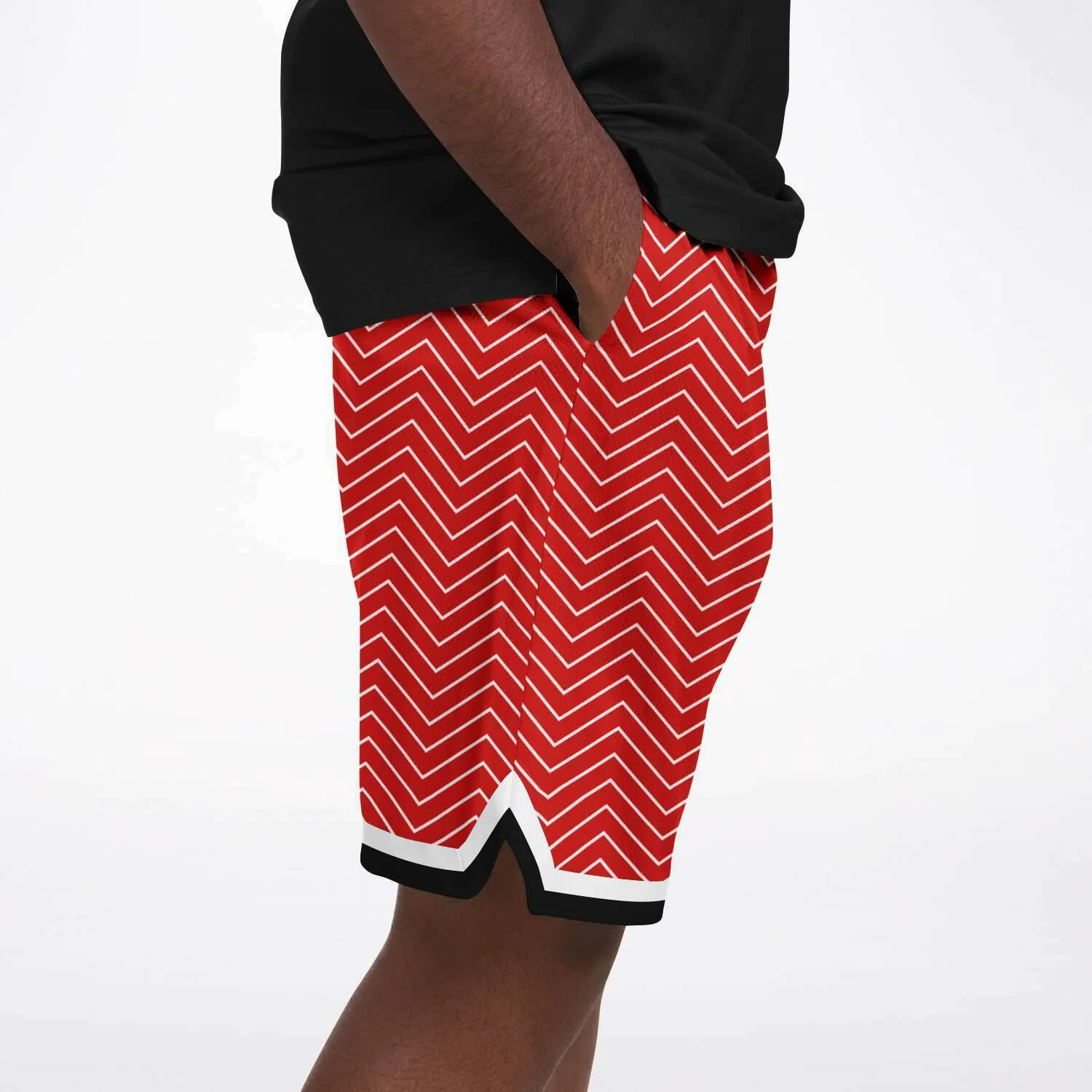 Red Par 4 Unisex Basketball Shorts