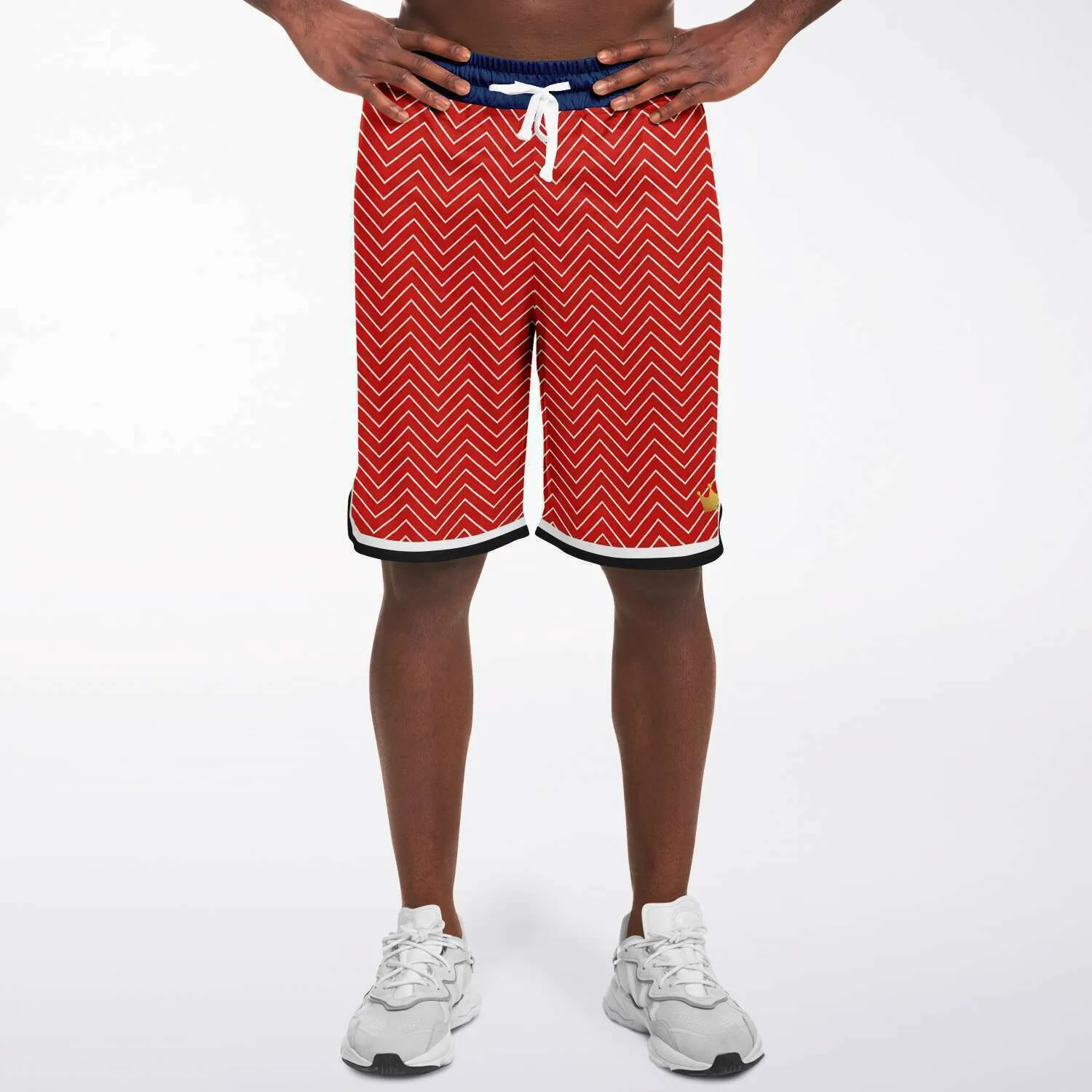 Red Par 4 Unisex Basketball Shorts