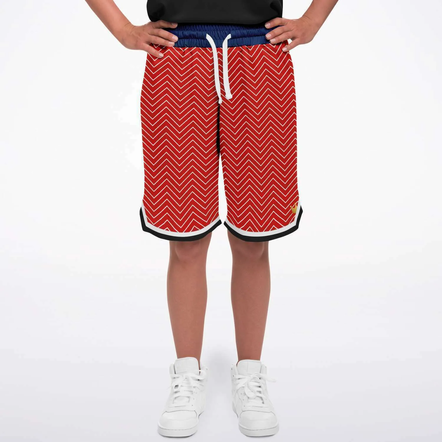 Red Par 4 Unisex Basketball Shorts