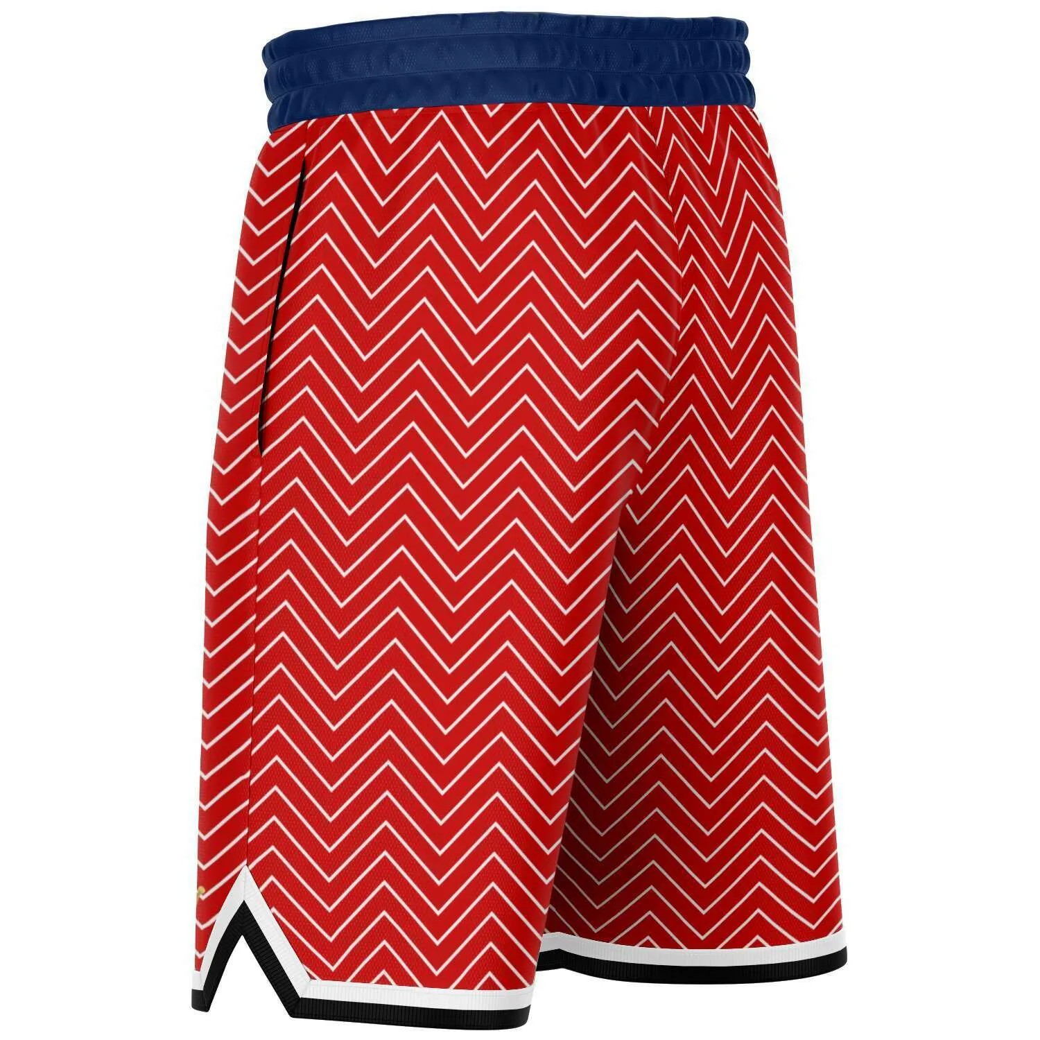 Red Par 4 Unisex Basketball Shorts