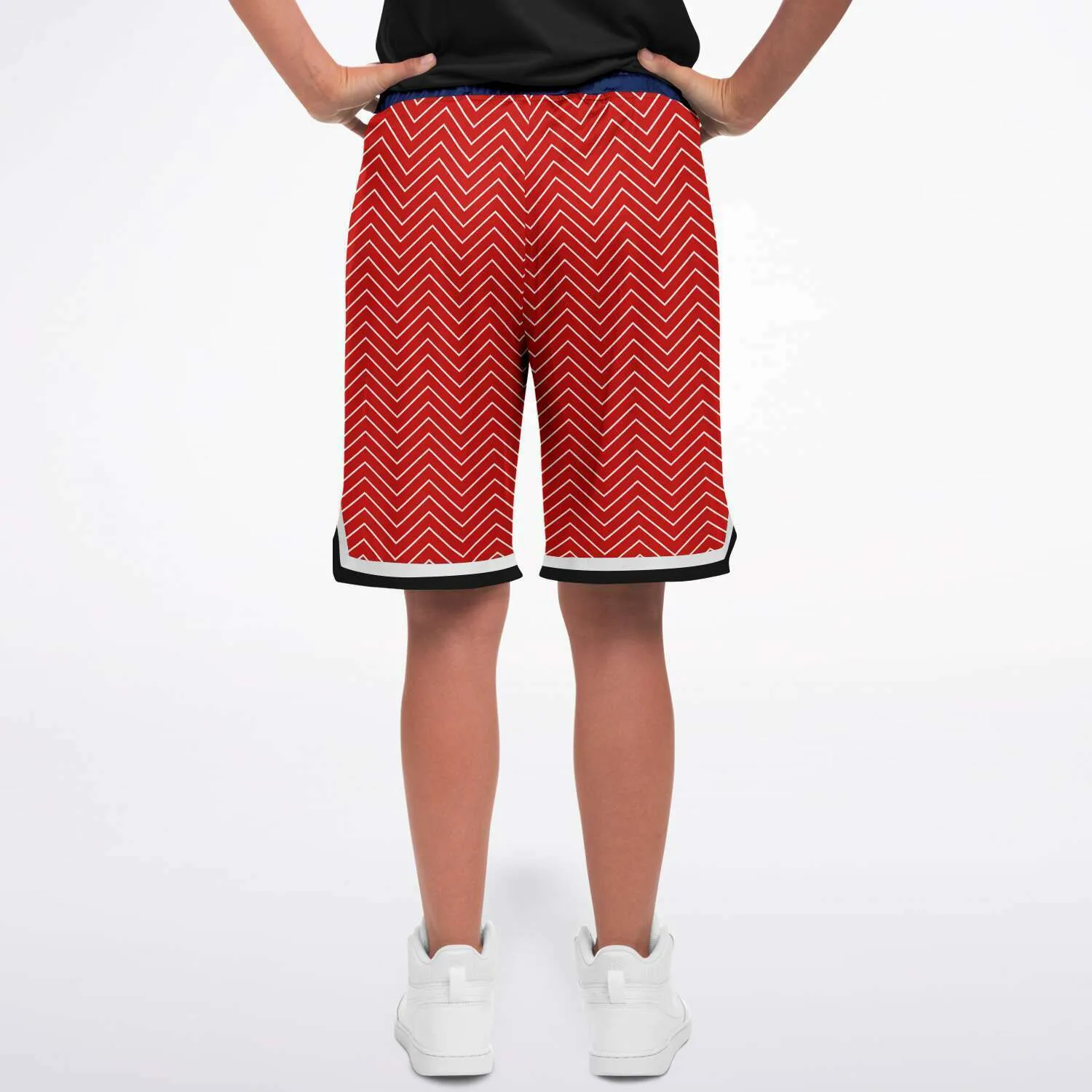 Red Par 4 Unisex Basketball Shorts