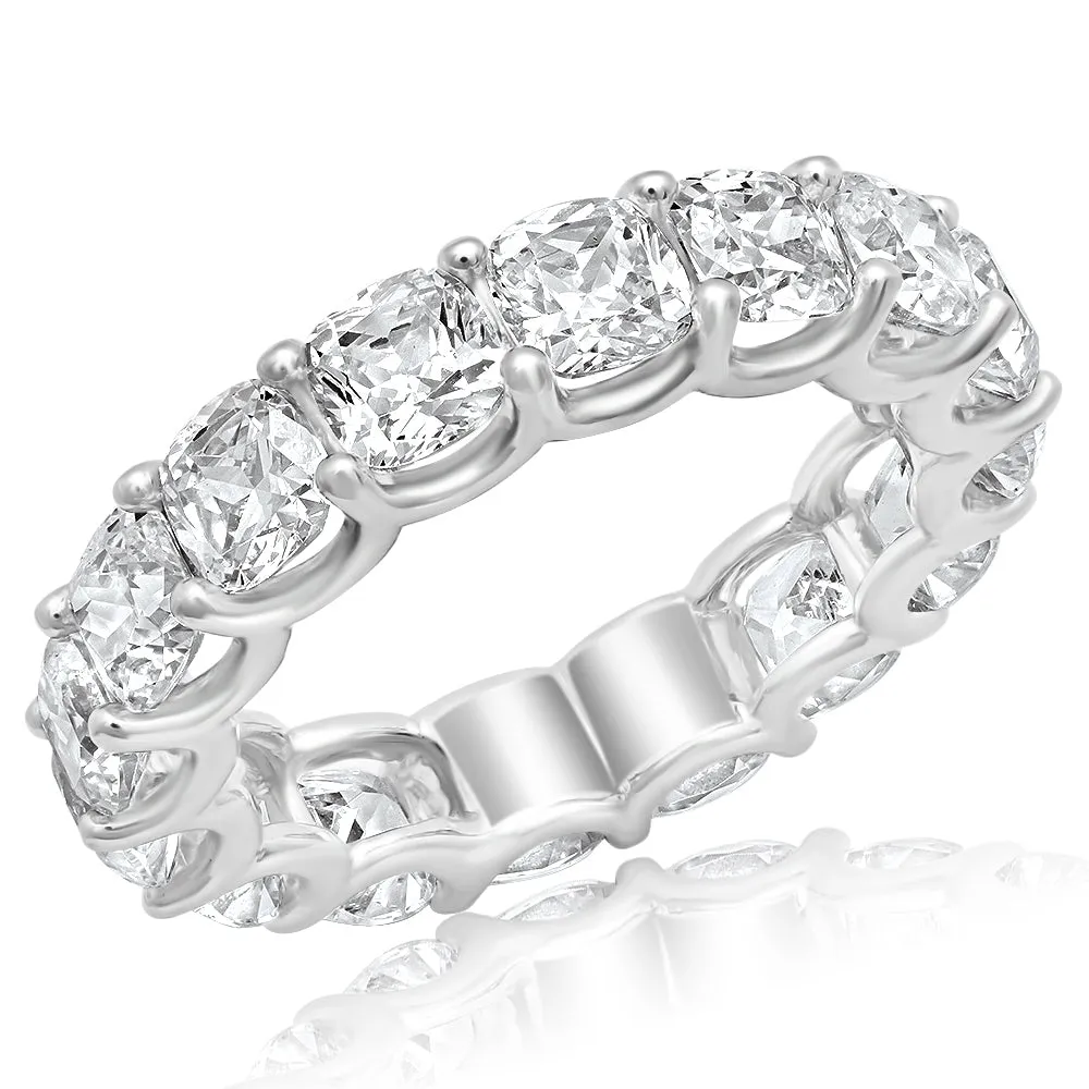 RORY 6-7 Carat Cushion Cut Diamond Eternity Band in Platinum 40 pointer By Mike Nekta SIZE 4-9