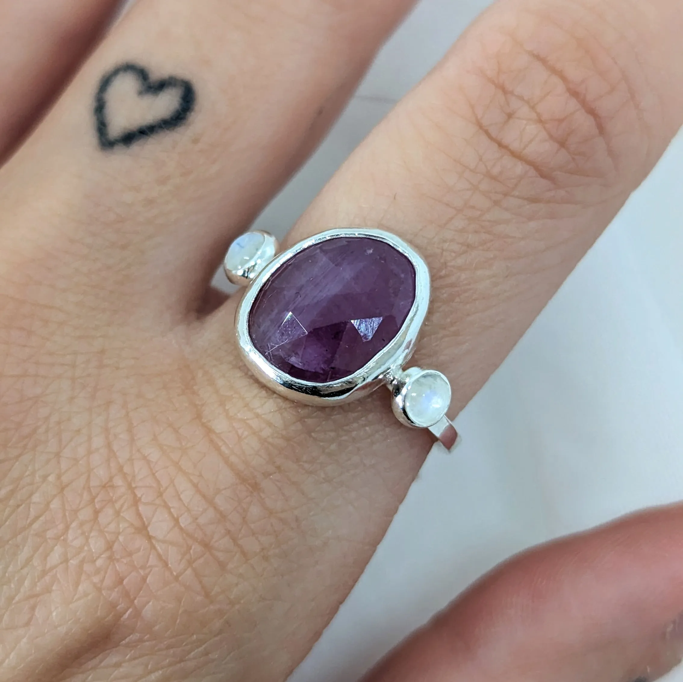 Ruby and Moonstone Ring