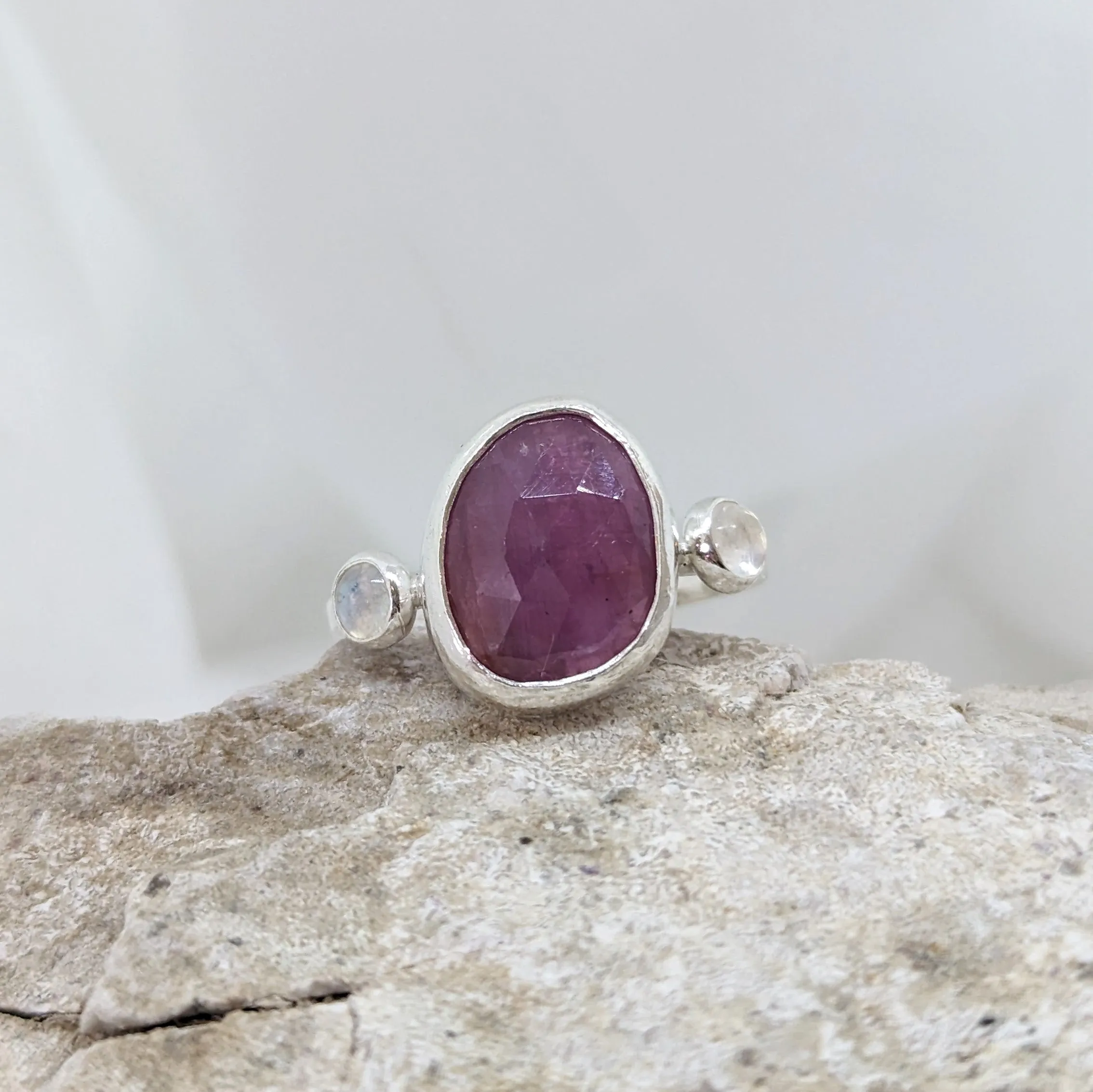 Ruby and Moonstone Ring