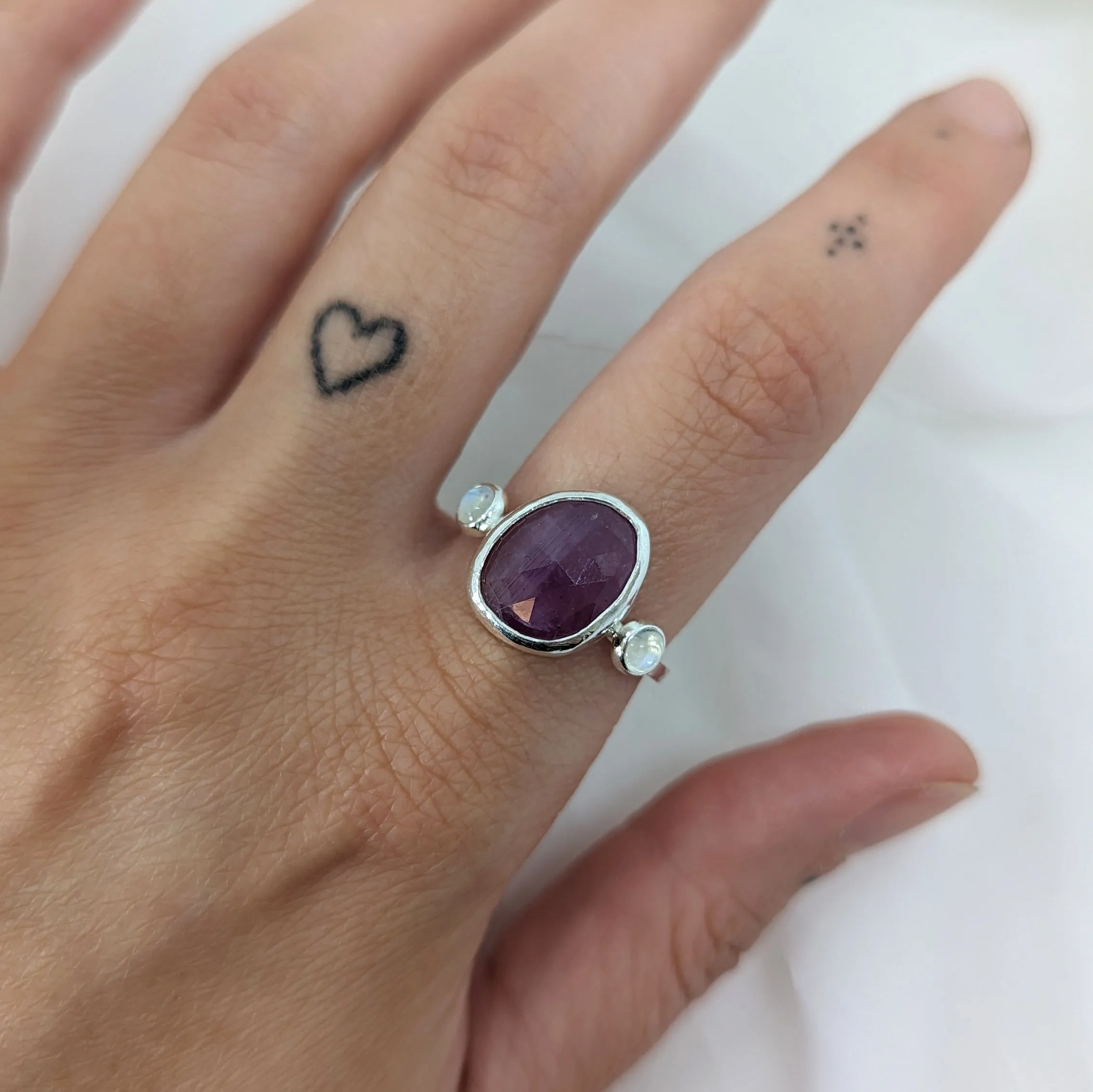 Ruby and Moonstone Ring