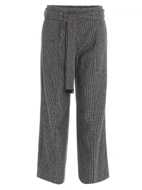 'S Max Mara Houndstooth Belted Trousers