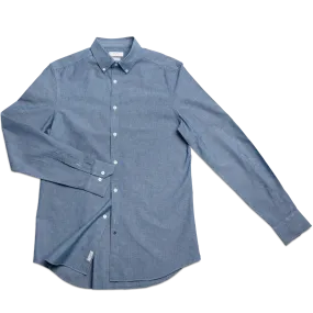 Sandre shirt botton down indigo cotton (ocean blue)