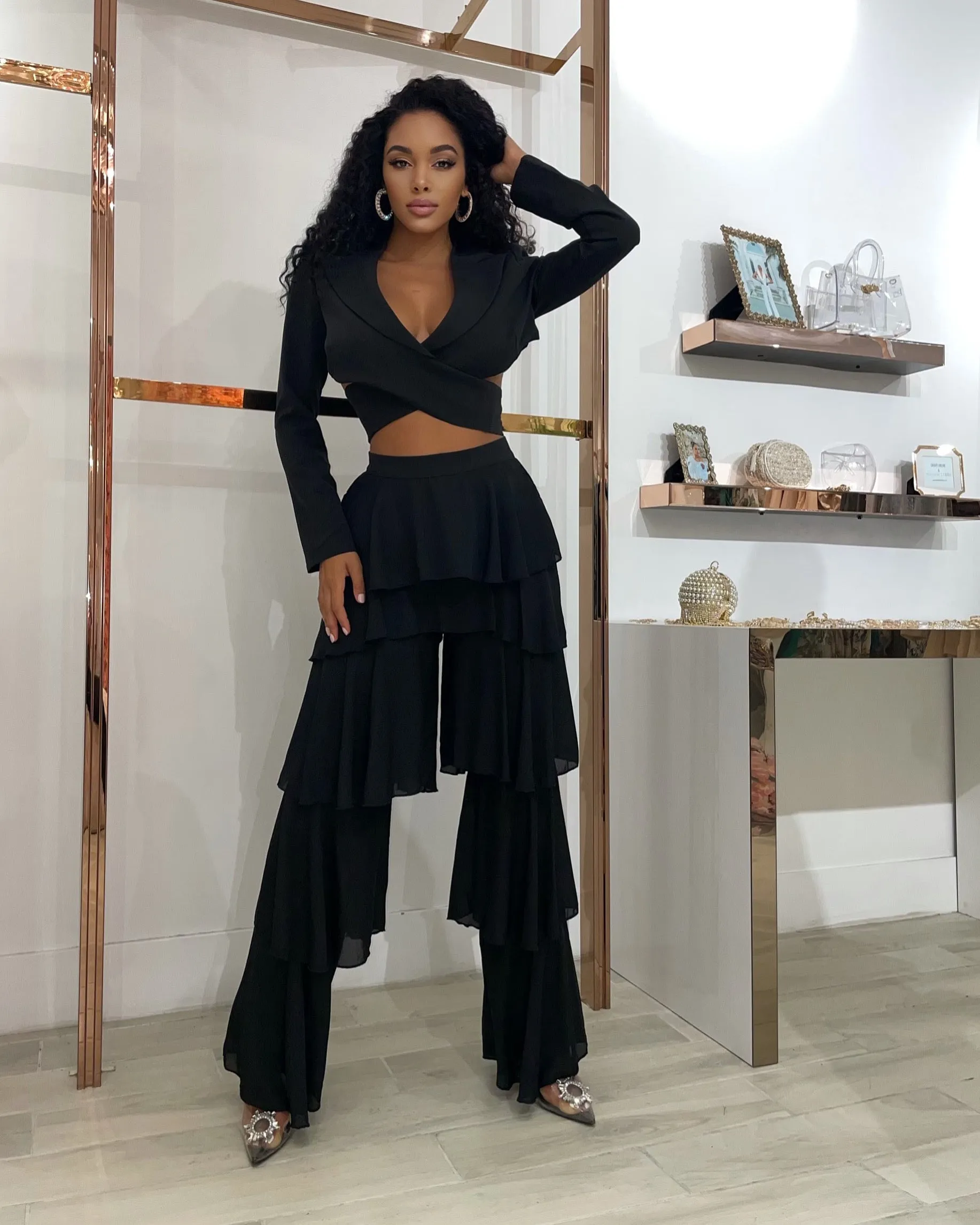 ‘SENSORIAL’ Two Piece Set in BLACK